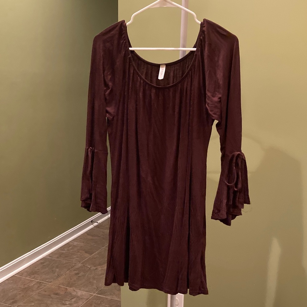 Luxe Rich Brown Long Sleeve Dress